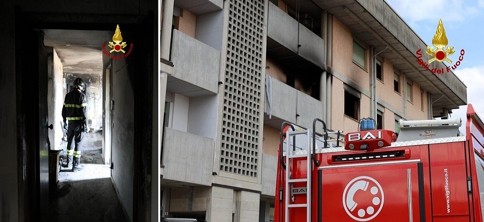 Vedono le fiamme nel condominio e intervengono per salvare i residenti